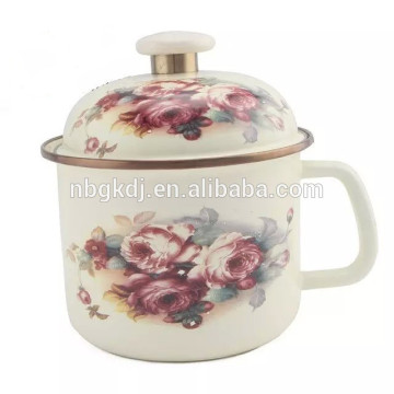 Enamel mug with enamel lids/glass lids/metal lids